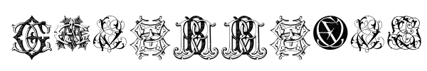 Intellecta Monograms Random Samples Eleven font preview